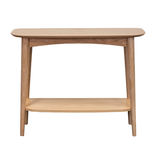 Scandi console table with shelf