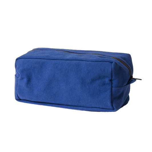 Contrast cotton wash bag aegean blue