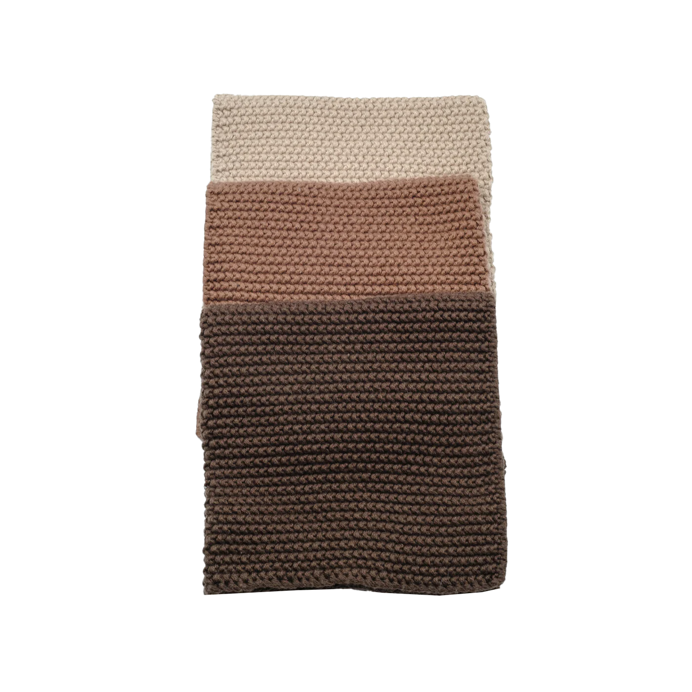 Set of 3 cotton knitted cloths chocolate