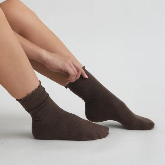 Cotton cashmere socks cocoa