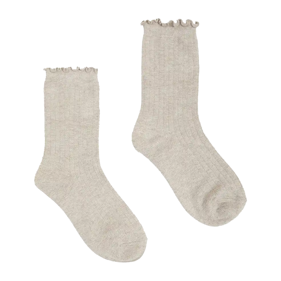 Cotton cashmere socks natural