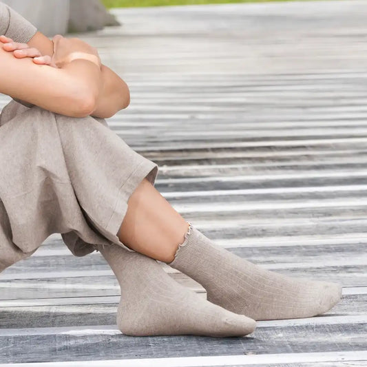 Cotton cashmere socks natural