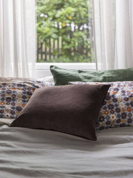 Cotton velvet cushion cover henna 55 x 45cm