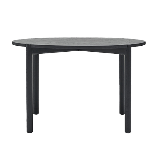 Cove oak round dining table black 120cm