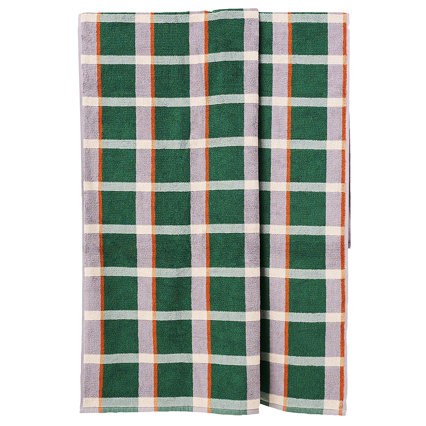 Cozumel plaid beach towel green