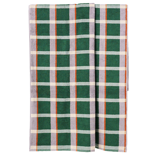 Cozumel plaid beach towel green