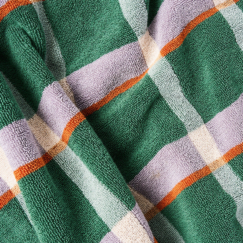 Cozumel plaid beach towel green