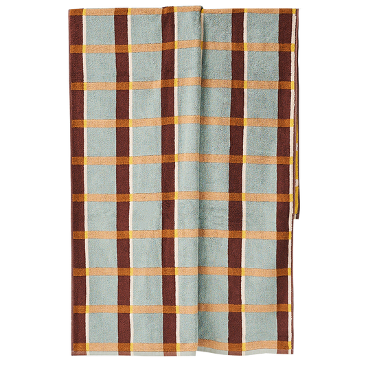 Cozumel plaid beach towel sage