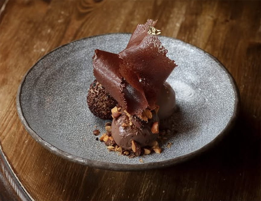 Crazed grey large shallow porcelain bowl 24cm