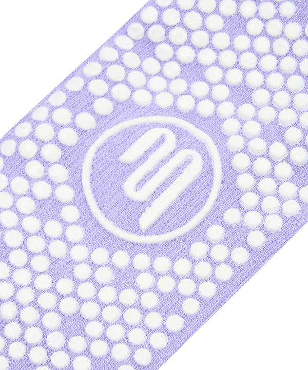 Crew pilates grip socks purple stripe