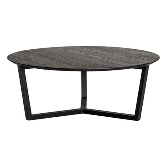 Oak tripod coffee table black 96cm