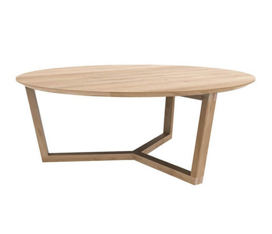 Oak tripod coffee table natural 96cm