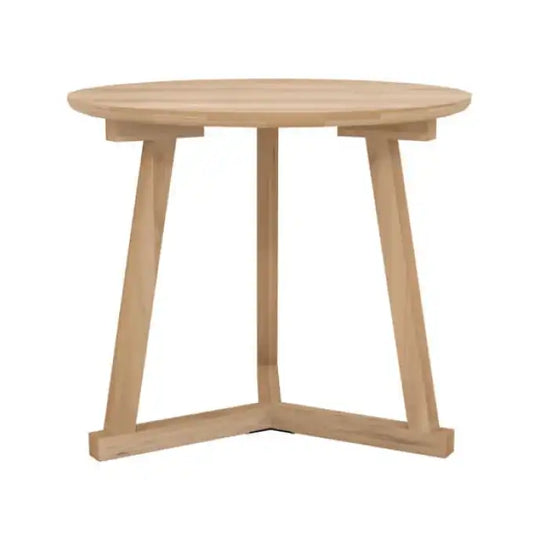 Oak tripod side table natural 70cm