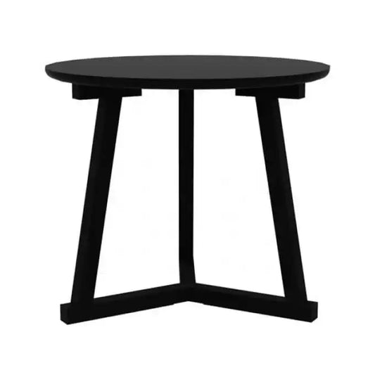 Oak tripod side table black 70cm