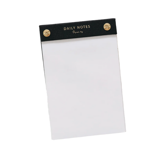 Daily notes pad with gold edge pages black
