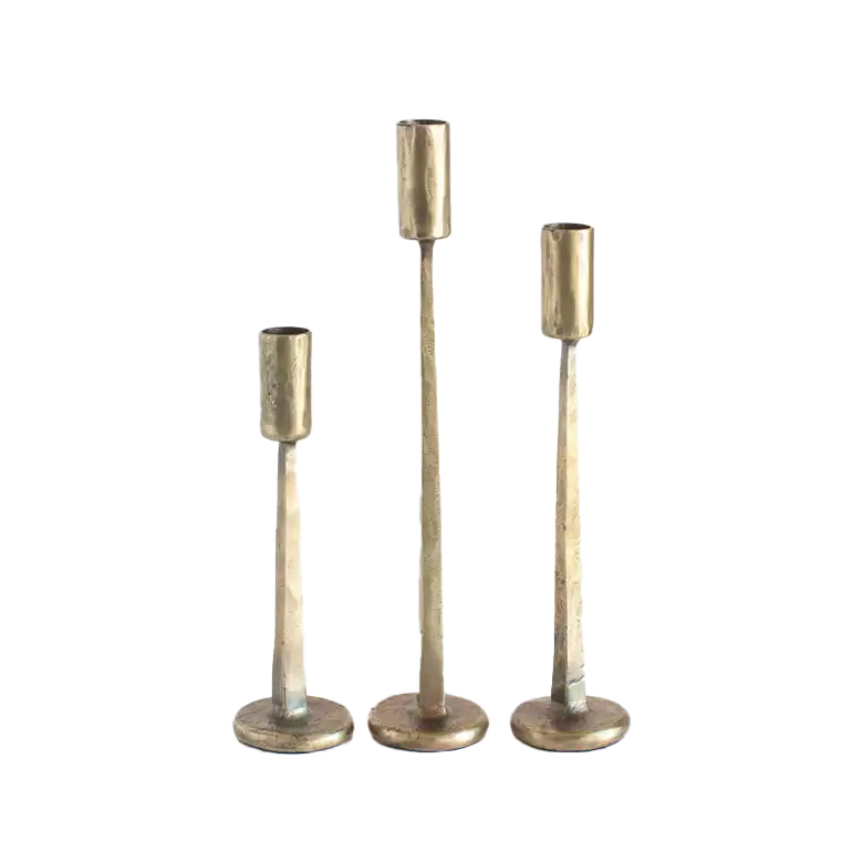 Dante hand-forged candle holder brass finish 25cm