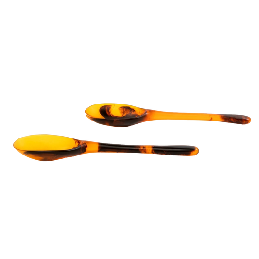 Resin salad servers tortoise shell