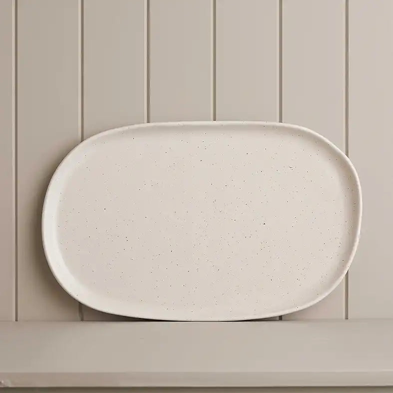 Earth stoneware oblong platter 48cm