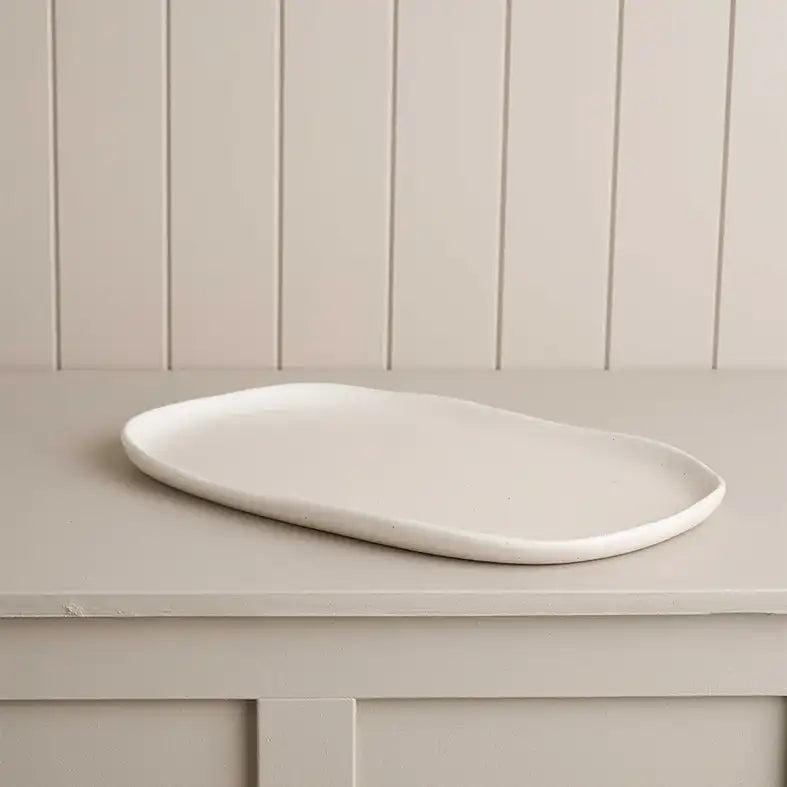 Earth stoneware oblong platter 48cm