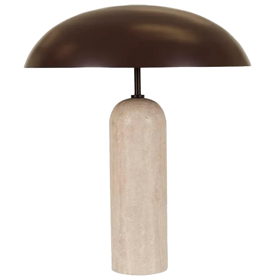 Easton travertine table lamp burgundy