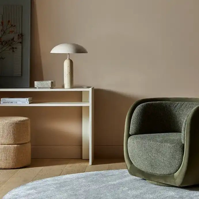 Easton travertine table lamp shell