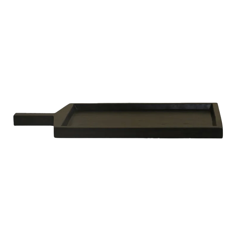 Ebonised rect serving board black 38cm