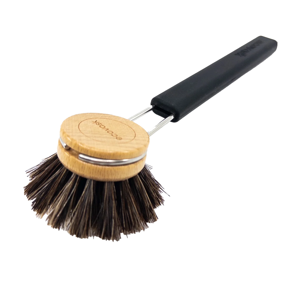 Beechwood & silicone handle dish brush black