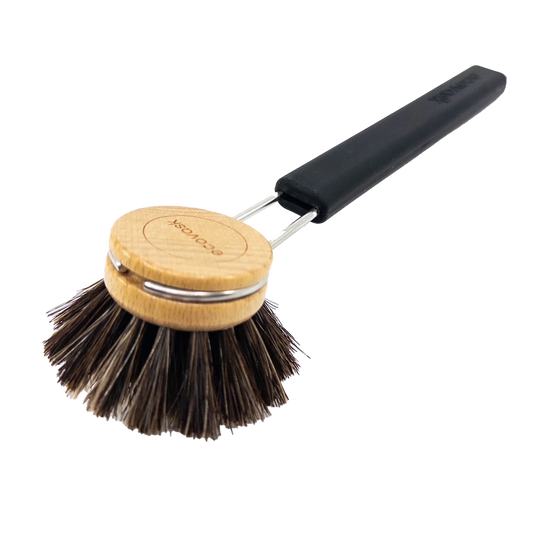 Beechwood & silicone handle dish brush black