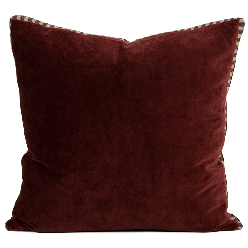 Edward velvet cushion cover 50cm oxblood