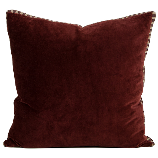 Edward velvet cushion cover 50cm oxblood
