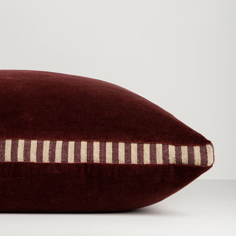 Edward velvet cushion cover 50cm oxblood