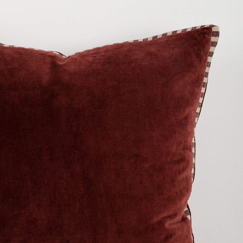 Edward velvet cushion cover 50cm oxblood