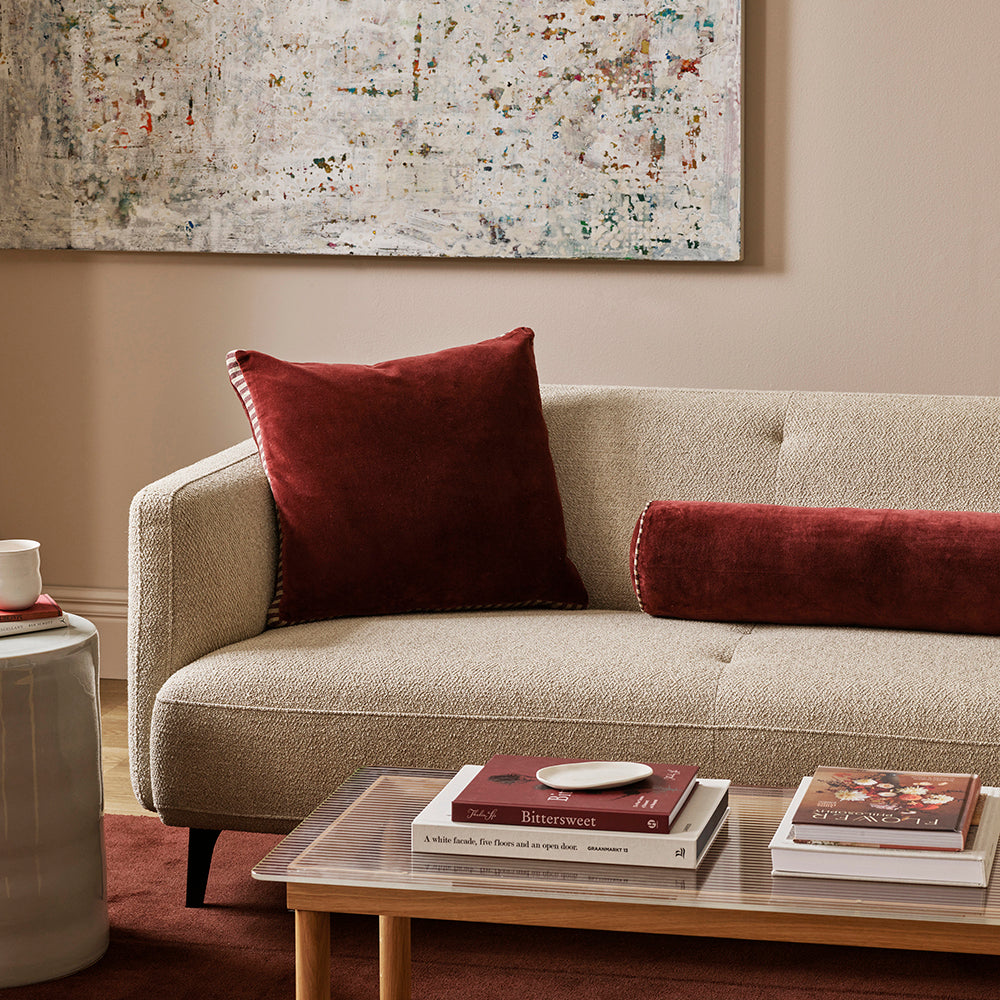 Edward velvet cushion cover 50cm oxblood
