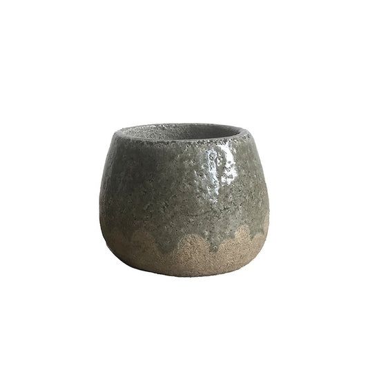 Elias glazed pot olive 15cm