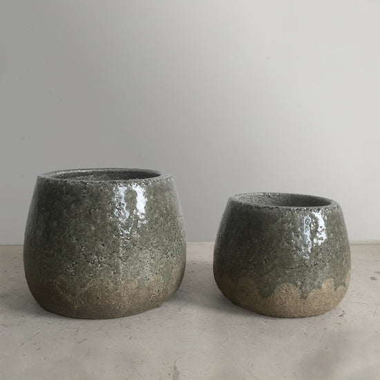 Elias glazed pot olive 15cm