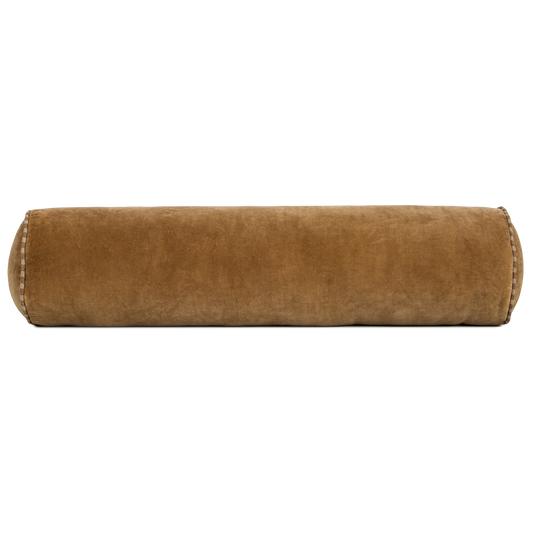Elliot velvet bolster cushion 70cm butterscotch