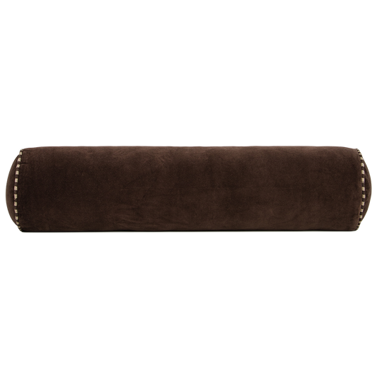 Elliot velvet bolster cushion 70cm chocolate