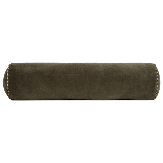 Elliot velvet bolster cushion 70cm thyme