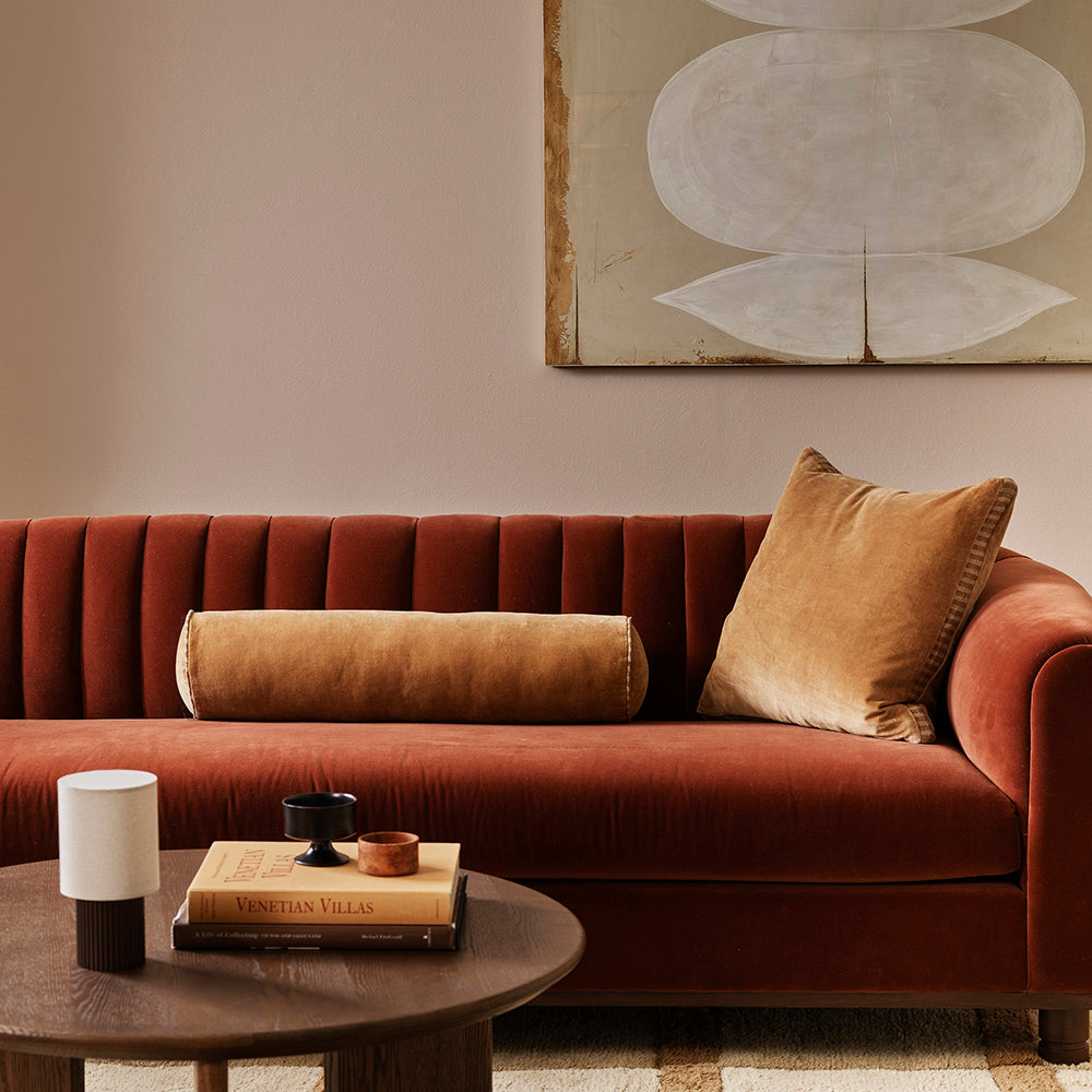 Edward velvet cushion cover 50cm butterscotch
