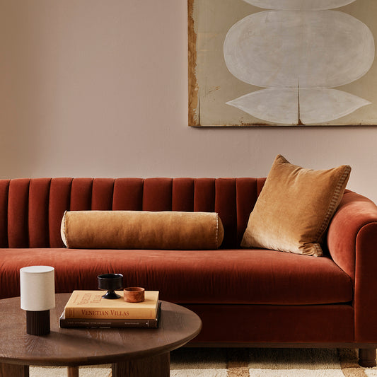 Edward velvet cushion cover 50cm butterscotch