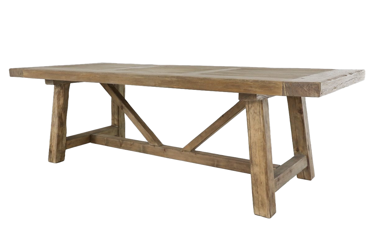 Elm dining table 244cm long