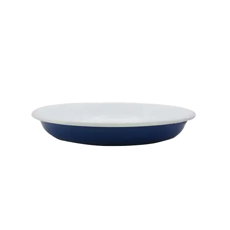 Enamel high sided plate 24cm blue