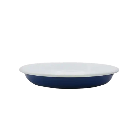 Enamel high sided plate 24cm blue