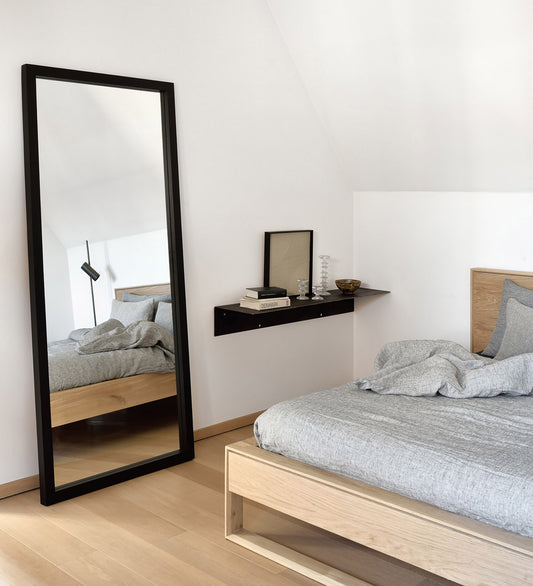 XL oak full length mirror 200 x 90cm black