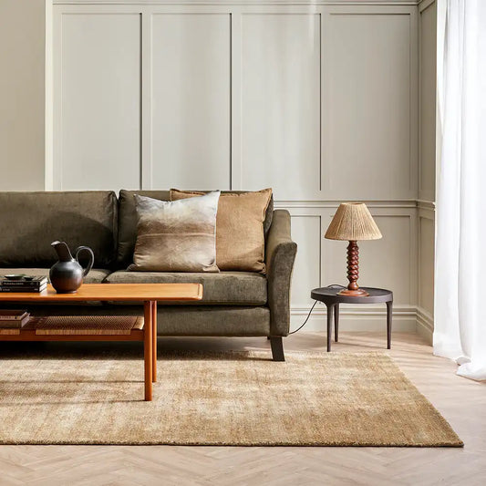 Fairbanks bamboo silk & jute floor rug sand