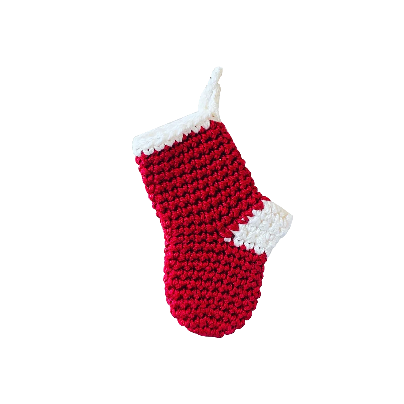 Fairtrade mini knit Christmas stocking 8cm