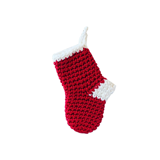 Fairtrade mini knit Christmas stocking 8cm