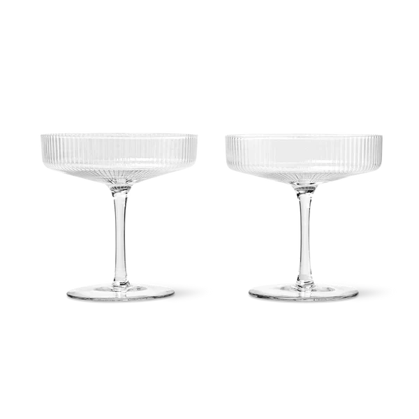 Ripple champagne saucers set of 2