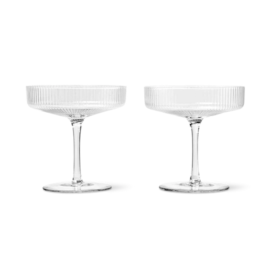 Ripple champagne saucers set of 2