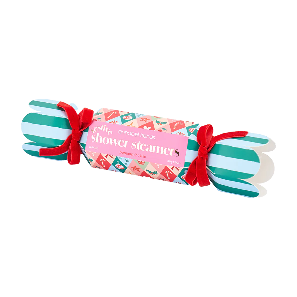 Festive shower steamer set in bon bon peppermint